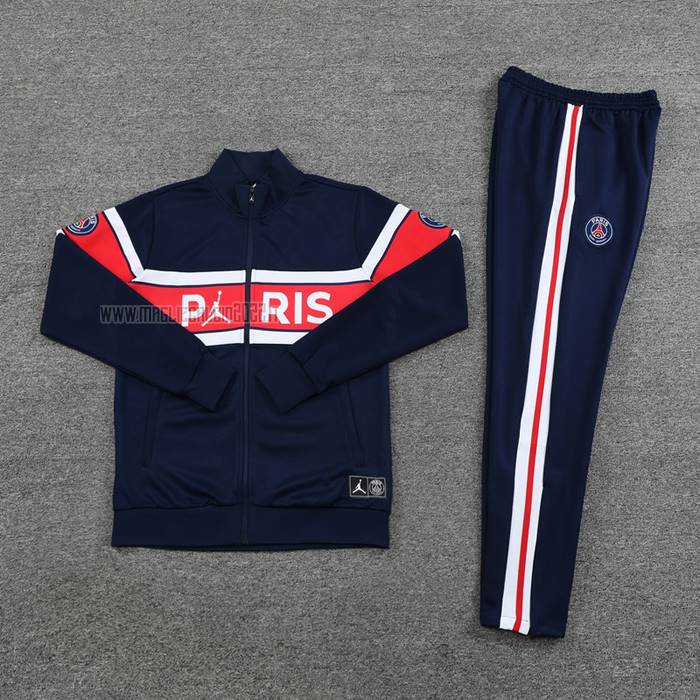 Tuta da Track de Giacca del Paris Saint-Germain 2023-2024 Blu y Rosso